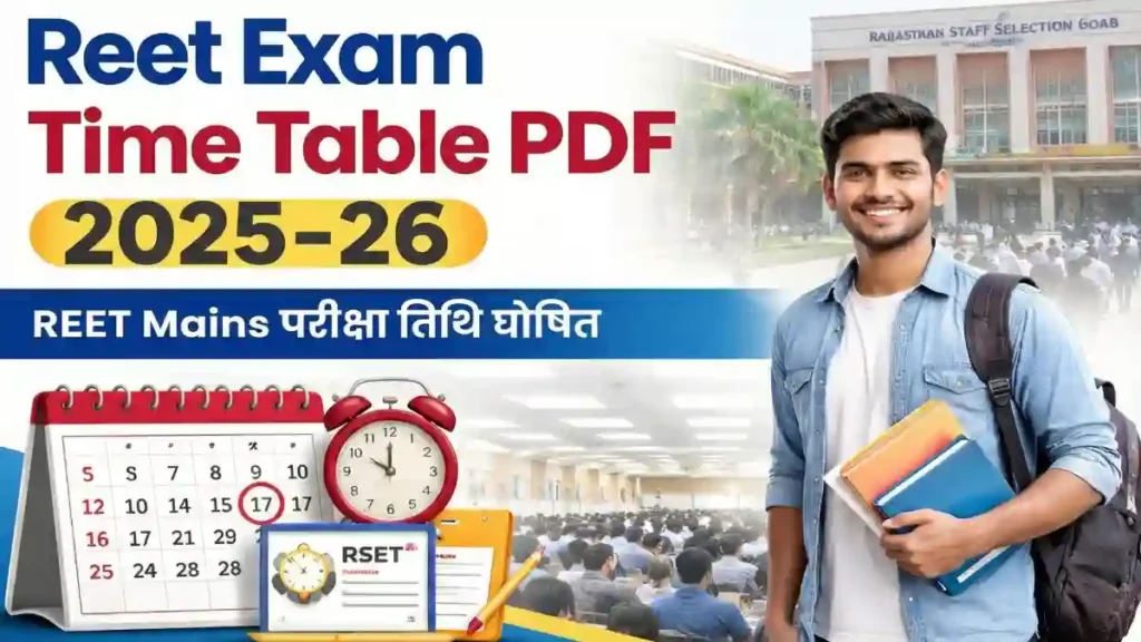 Reet Exam Time Table PDF 2025-26