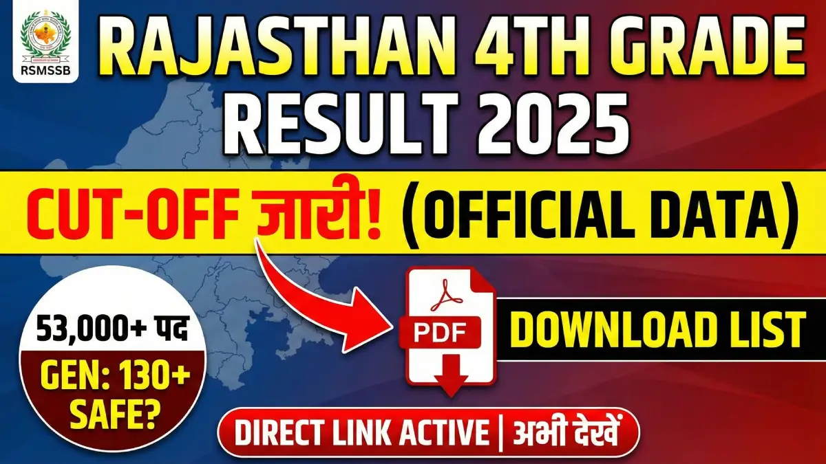 Rajasthan 4th Grade Cut Off Marks
