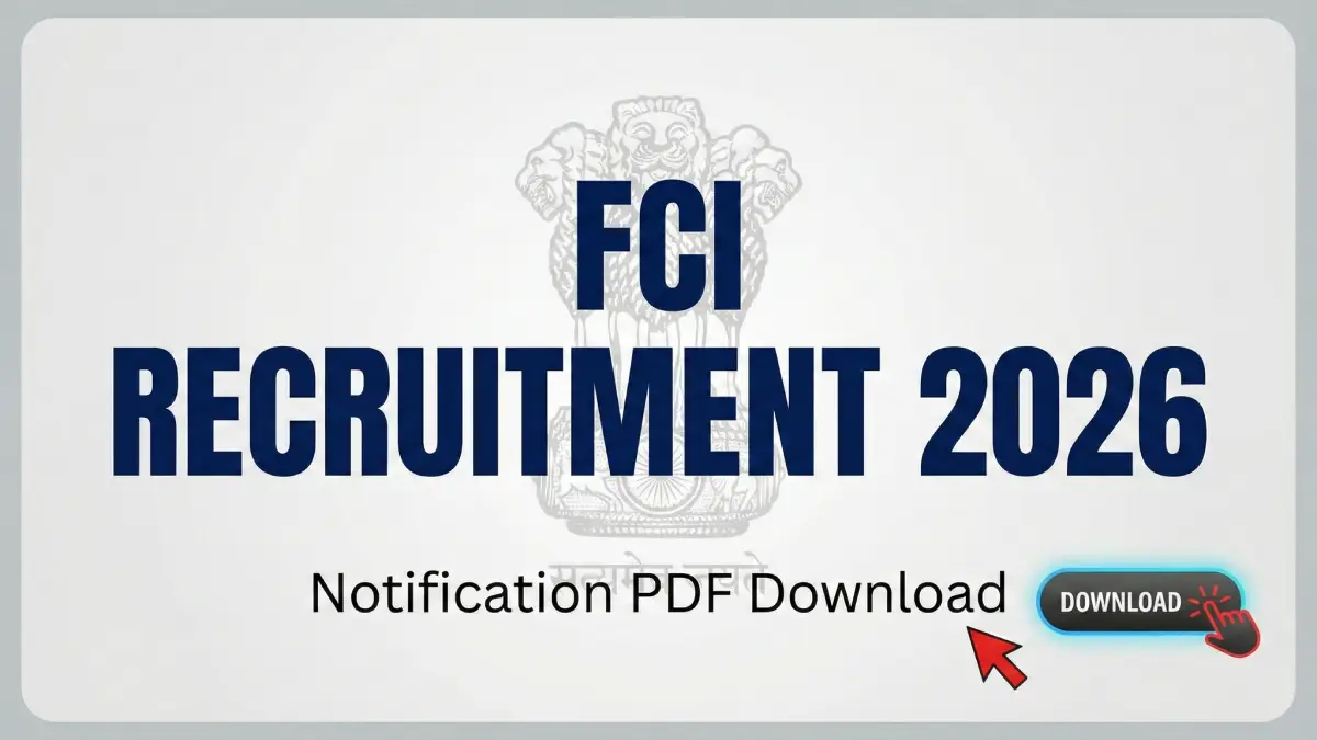 FCI Recruitment 2026 notification PDF