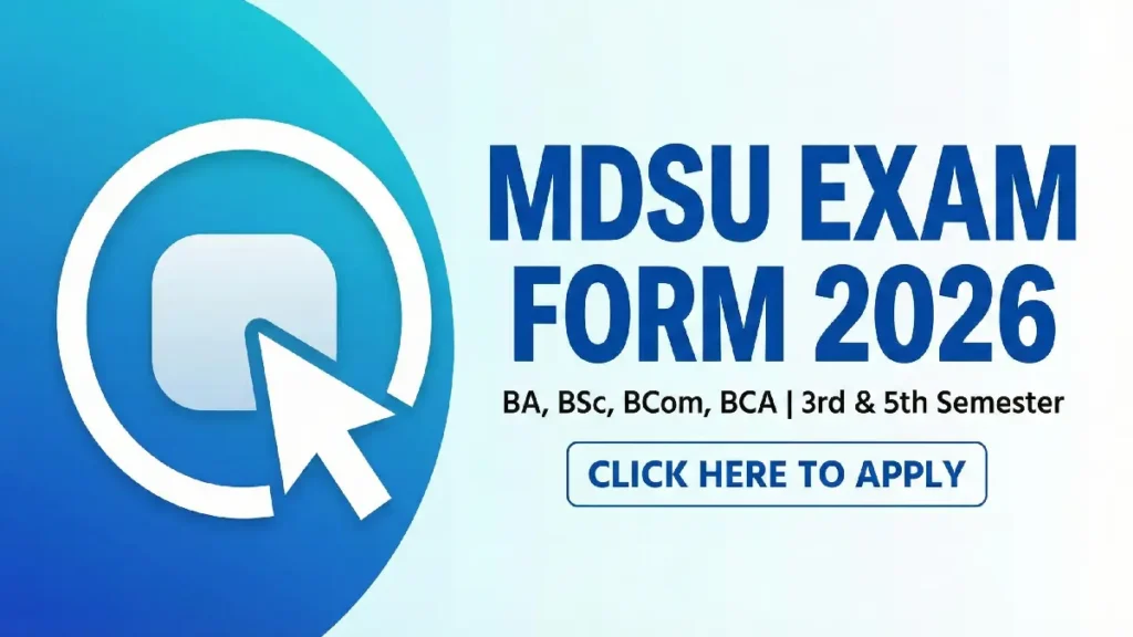 MDSU EXAM FORM 2026 kese bhare